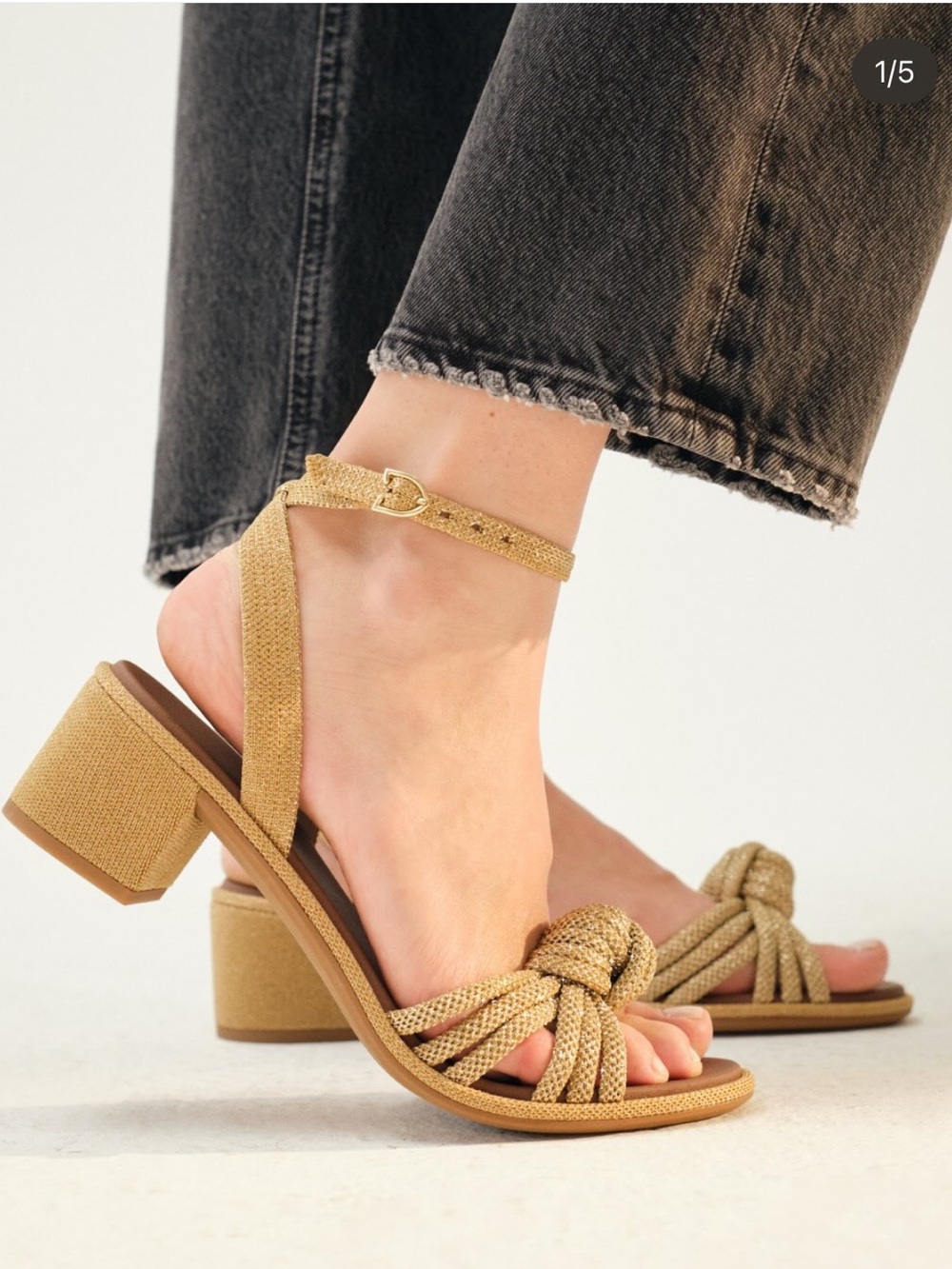 NWOB Rothy's The Knot Sandal in Golden Sun